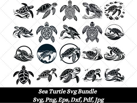 Sea Turtle Shadow Tattoo, Turtle Svg, Turtle Svg Free, Silhouette Turtle, Sea Turtle Svg, Turtle Silhouette, Sea Turtle Decal, Turtle Tattoo Designs, Turtle Tattoo