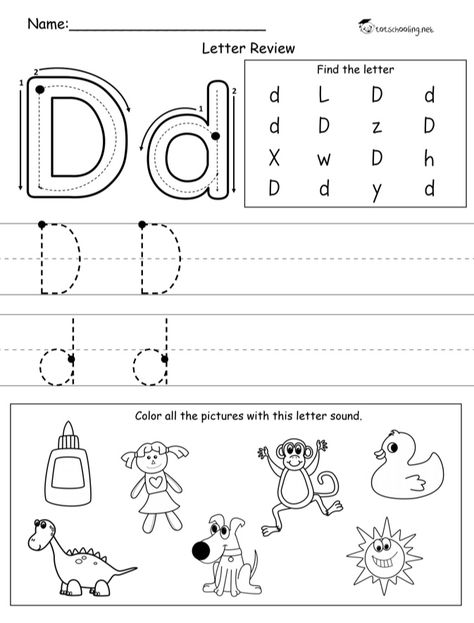 Letter Dd Worksheets, Playschool Ideas, Alphabets Worksheet, Alphabet Review, Alphabet Chart Printable, Jolly Phonics Activities, Letter D Worksheet, 2023 Image, Letter Recognition Worksheets