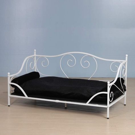 Yoonnie room Pet Sofa Bed, Metal Frame Dog Bed Couch with Washable Plush Cushion for Sofa Bed Metal Frame, Iron Dog Bed, Dog Bed Couch, Bed Metal Frame, Dog Bed Frame, Dog Couch Bed, Bed Metal, Pet Sofa Bed, Dog Couch