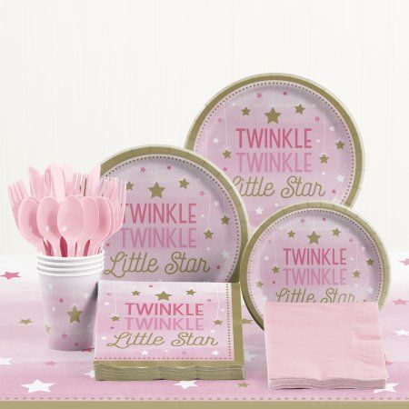 Star Girl Birthday, Twinkle Twinkle Little Star Birthday, Twinkle Little Star Birthday, Girl Shower Themes, 1st Birthday Party For Girls, Girls Birthday Party Decorations, Twinkle Twinkle Baby Shower, Star Birthday, Birthday Napkins