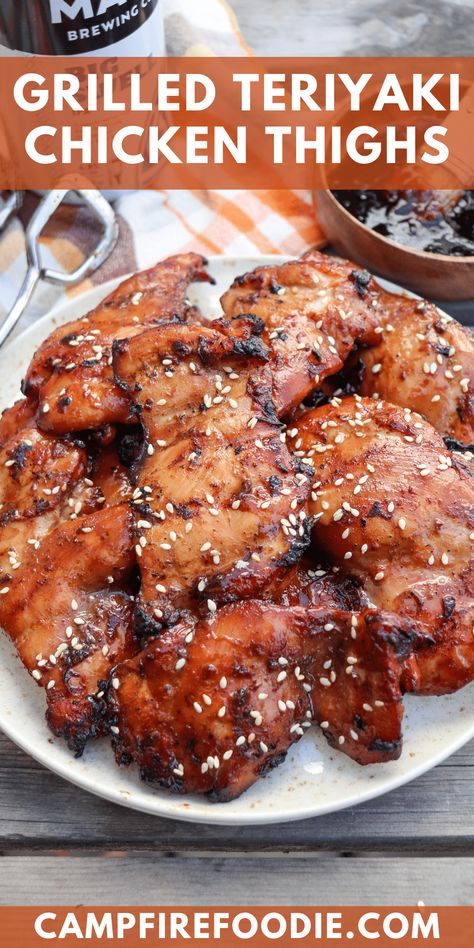 Grilled Chicken Thighs Boneless, Chicken Thigh Teriyaki, Teriyaki Chicken Thighs, Chicken Teriyaki Sauce, Grilled Chicken Recipes Easy, Teriyaki Recipe, Chicken Thighs Recipe, Thighs Recipe, Grilled Chicken Thighs