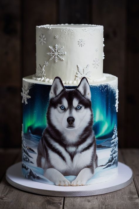 Paw-some Siberian Husky Birthday Cakes to Celebrate Husky Dog Cake, Husky Birthday, Amazing Cake Ideas, Haski Dog, Puppy Dog Cakes, Wolf Images, Dog Birthday Cake, Dog Cakes, Amazing Cake