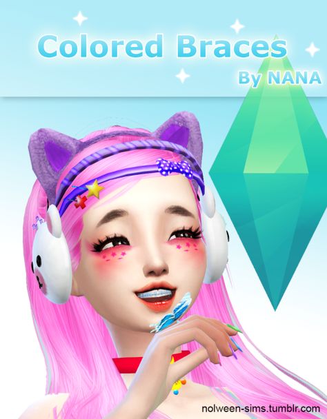 The Sims 4 | nolween-sims Colored Braces facial details Sims Kawaii, Colored Braces, Sims 4 Skins, Taemin Move, Cc Shopping, The Sims 4 Skin, Sims 4 Anime, Cc Clothes, Sims 4 Cc Shoes