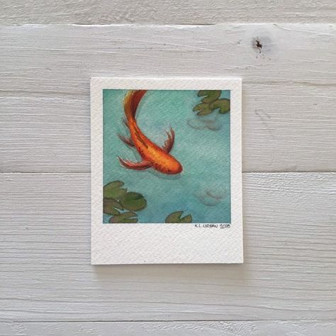 Koi Watercolor Painting, Art Mini Toile, Painting Fish, Koi Watercolor, Canvas Painting Ideas, Arte Sketchbook, Arte Inspo, Contemporary Abstract Art, Fish Painting