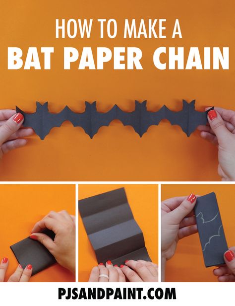 Halloween Paper Chain, Bat Garland, Garland Halloween, Paper Chain, Easy Halloween Crafts, Halloween Crafts Decorations, Paper Chains, Printable Scrapbook Paper, Easy Craft