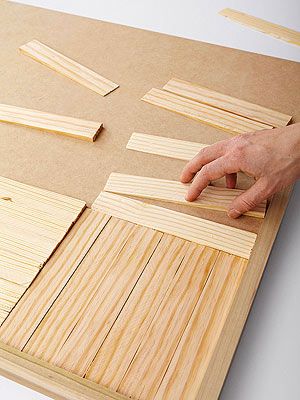 Create a unique headboard using an unexpected material: wood shims. This step-by-step shows you how. Shim Headboard, Bamboo Headboard, Diy Headboard Ideas, Diy Wood Headboard, Unique Headboards, Headboard Ideas, Custom Headboard, Diy Headboards, Diy Headboard