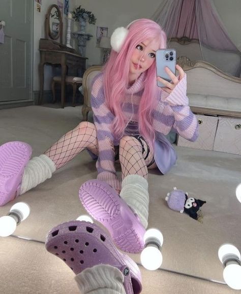 Gamergirl Aesthetic Outfits, Kawaii Egirl Outfits, Pink Egirl Outfits, Pink Egirl Fashion, Egirl Outfit Inspo, Pink Egirl Aesthetic, Bell Delphine, Belle Delphine Outfits, Egirl Pink