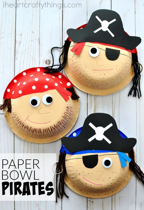 Awesome paper bowl pirate craft for kids. Great for a summer kids craft, kids pirate craft, preschool pirate theme and pirate activities for kids. Pirate Crafts Preschool, Pirate Craft, Pirate Activities, Pirate Crafts, Paper Bowl, Pirate Art, Cute Paper, Summer Crafts For Kids, Paper Bowls