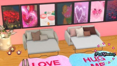 Self Love - Wall Art ♡ | PinkGlacierz Sims 4 Food Decor, Sims 4 Wall Art, Sims 4 Functional, Sim4 Cc, Thank You Babe, Play Sims 4, Play Sims, Functional Food, Cafe Wall