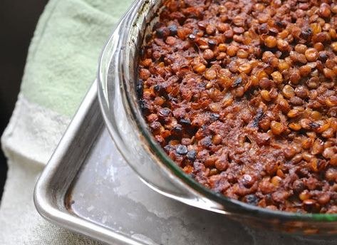 Barbecue Lentils – Kosher Recipes Bbq Lentils, Baked Lentils, Barbecue Recipes Grill, Lentils Beans, Vegan Bbq, Kosher Recipes, Lentil Recipes, Barbecue Recipes, Vegetarian Cooking