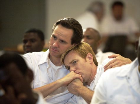 "I Love You Phillip Morris" movie still, 2009.  L to R: Jim Carrey, Ewan McGregor. Phillip Morris, Ewan Mcgregor, Jim Carrey, Netflix Streaming, Love Stars, Cute Actors, Obi Wan, Movie Scenes, Movies Showing