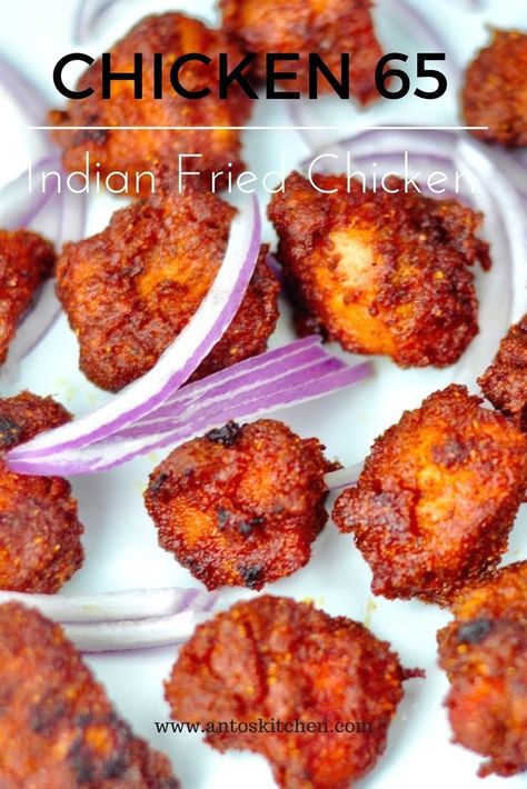 Indian Fried Chicken, Indian Chicken Dishes, Chicken 65, Kulfi Recipe, Native American Food, Indian Chicken Recipes, Chicken Snacks, Chicken Appetizers, Indian Chicken