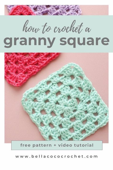 How To Crochet A Granny Square Left Handed, Granny Square Crochet Pattern How To, Granny Square Basic Pattern, Standard Granny Square, How Do You Crochet A Granny Square, Granny Square Easy Pattern, Things To Make Using Granny Squares, How To Crochet A Basic Granny Square, Crochet Squares Beginner