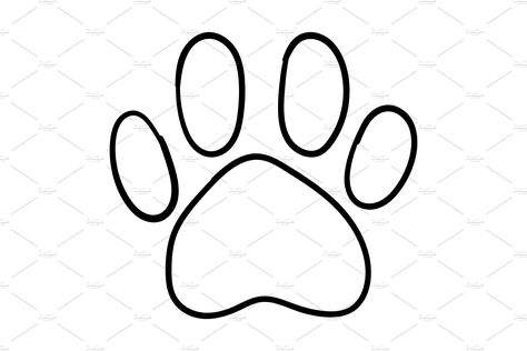 Dog Paw Line Art, Paw Line Art, Paw Sketch, Cat Paw Drawing, Tiger Paw Print, Paw Drawing, Dog Paw Tattoo, Market Art, Monochrome Black And White