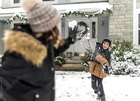 Winter Neighborhood, Crimson Rivers, Study Reference, Photo Study, Freeze Frame, Snow Ball, Pose References, Drawings Of Friends, Brother And Sister