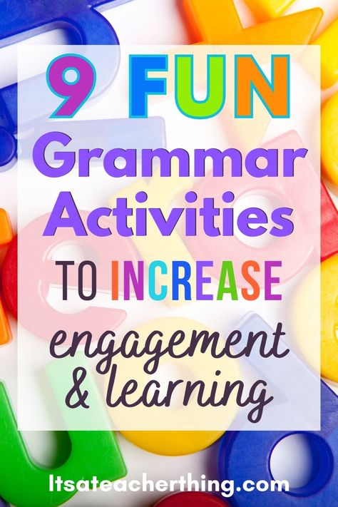 Teaching Grammar Activities, Grammar Fun Activities, Parts Of Speech Activities Middle School, Hands On Grammar Activities, How To Teach Grammar, Vocab Activities, Article Grammar, Grammar Lesson Plans, English Teaching Ideas