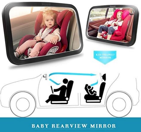 Extra wide crystal clear reflection and 360 degree adjustable: easily pivot to your desired viewing angle, it allows you to keep your lovely baby in sight and look good after him or her all the time. Baby Car Seat Mirror, Rear Facing Car Seat, Mirror Clips, Baby Mirror, Baby Car Mirror, Car Seat Protector, Convex Mirror, Baby Protection, Car Seat Accessories