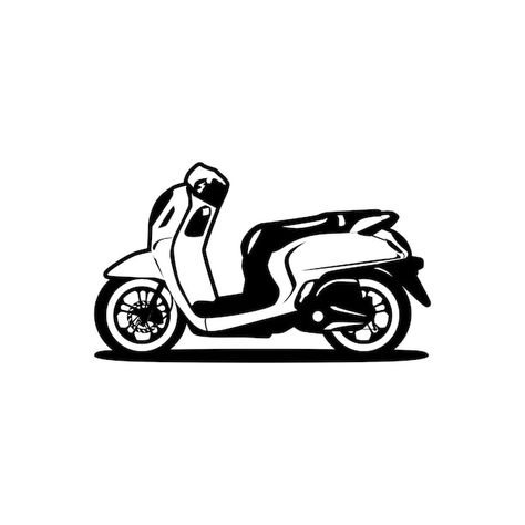 Scooter matic motocycle vector silhouett... | Premium Vector #Freepik #vector #motorcyclist #motorcycle-biker #motorcycle-rider #rider Vector Motor, Vector Silhouette, Premium Vector, Graphic Resources, Vector Art, Cricut, ? Logo, Quick Saves, Design