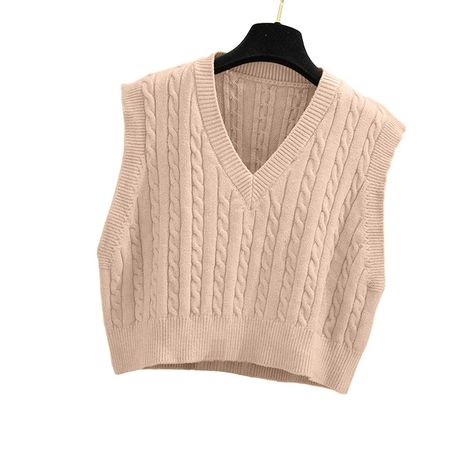 Preppy Mode, Vest Tops Women, Winter Knit Sweater, Sleeveless Sweater Vest, Sleeveless Jumper, Knit Sweater Vest, Cropped Pullover, Estilo Preppy, Sweater Vest Women