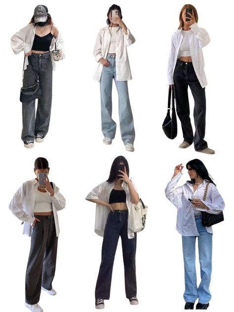 Inspiration Moodboard, Oversized White Shirt, Outfit Grunge, Shirt Oversize, Outfit White, Layering Outfits, Summer Day, Summer Days, White Shirt