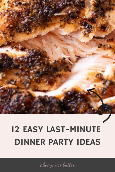 Hosting a last-minute dinner party and need some quick and easy recipe ideas? Look no further! Check out these delicious last-minute dinner party meals that will impress your guests without all the stress. From simple appetizers to flavorful main courses, these last minute dinner party recipes are sure to be a hit with everyone at the table. Say goodbye to the stress of entertaining and hello to enjoying quality time with your guests while serving up scrumptious dishes. Easy Party Main Dish Ideas, Sunday Party Food, Easy Dinner For Friends Parties, Dinner Recipes For Company Main Dishes, Gourmet Main Dishes, Dinner Ideas For Entertaining Friends, Easy Food For Dinner Party, Party Entrees Main Dishes, Best Meals To Serve Guests