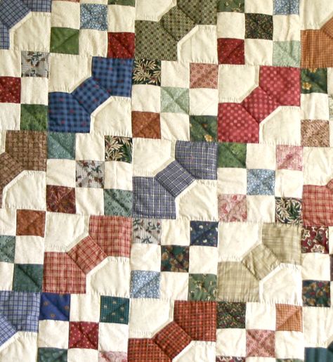 Bow Tie Quilt, Amish Quilt Patterns, 4 Patch Quilt, History Of Quilting, Nine Patch Quilt, Tie Quilt, Amish Quilts, Plaid Quilt, American Quilt