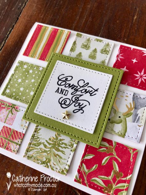 Maymaymadeit Tutorials, Making Christmas Cards, Lemon Tarts, Quilt Cards, Christmas Friends, Simple Christmas Cards, Christmas Card Inspiration, Homemade Christmas Cards, Stampin Up Christmas Cards