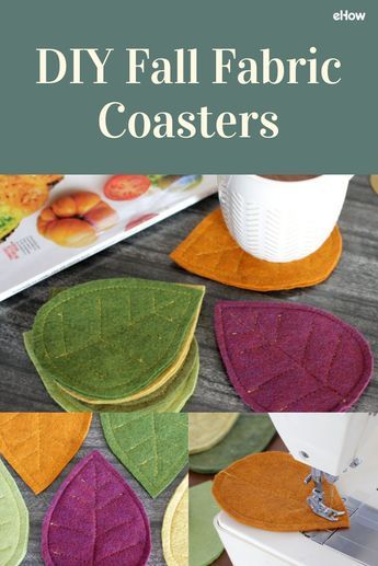 Fall Quilted Coasters, Coaster Patterns Sewing, Diy Coasters Fabric, Felt Coasters Diy, Textile Coasters, Sewing Coasters, Autumn Coasters, Flower Hacks, Fall Sewing Projects