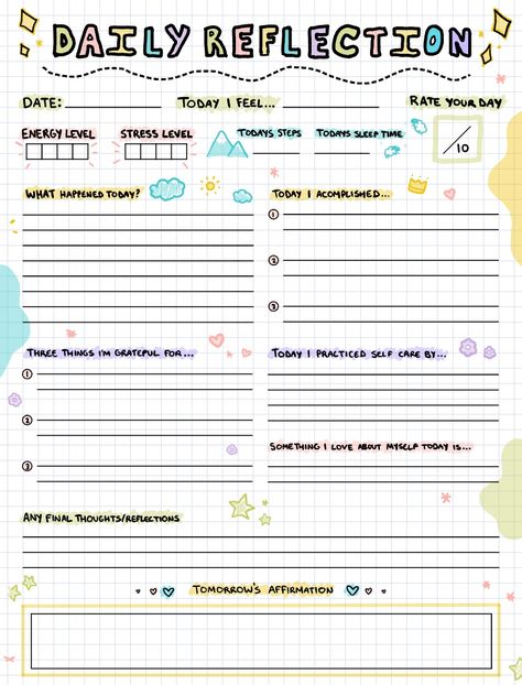 Daily Reflection - Notability Gallery Goodnotes Journaling, Bujo Daily, Ipad Templates, Daily Journal Template, Business Planner Printables, Revision Planner, Daily Planner Sheets, Daily Planner Printables Free, Free Daily Planner