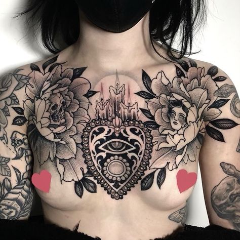 All Sacred Tattoo (@allsacredtattoo) • Instagram photos and videos Chestpiece Tattoo, Sacred Tattoo, Neo Traditional, Chest Tattoo, An Eye, Tattoo On, Black Nails, Traditional Tattoo, Body Art Tattoos