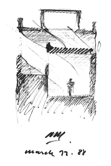 A Selection of the Best Architecture Sketches: Alberto Campo Baeza,Turegano 1989. Image Cortesía de Alberto Campo Baeza College Architecture, Conceptual Sketches, Architecture Sketches, Conceptual Drawing, Best Architecture, Architecture Concept Diagram, Architecture Design Sketch, Concept Diagram, Architecture Model Making