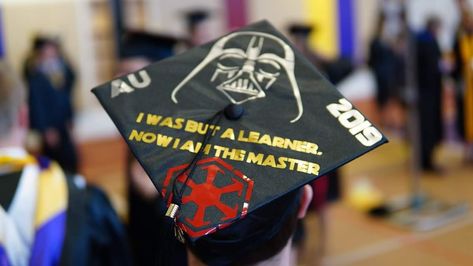 Starwars Darth Vader, Senior Ideas, Graduation Cap Designs, Cap Designs, Grad Cap, Graduation Cap, Dark Side, Vinyl Sticker, Darth Vader