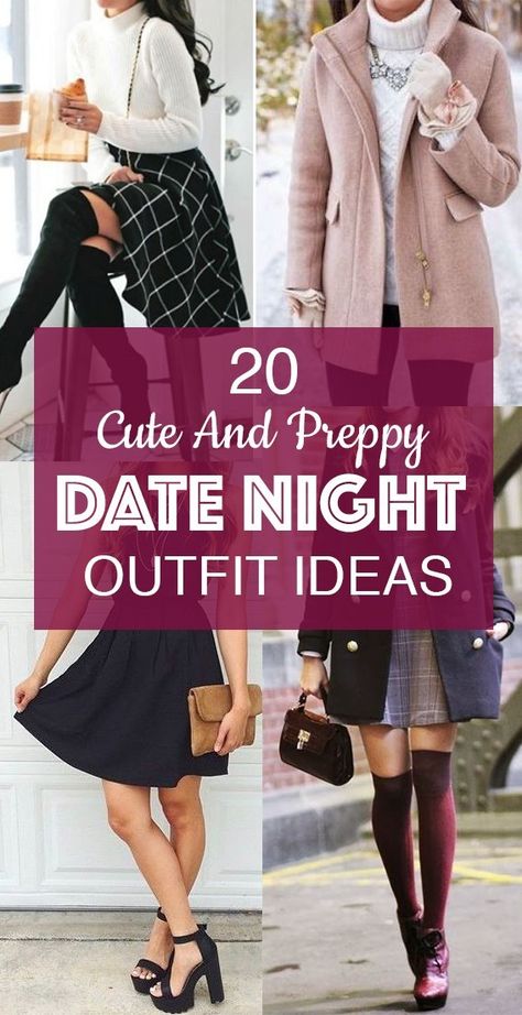 These are the best cute and preppy date night ideas! Preppy Date Night Outfit, Prep Outfits, Denim Midi Skirt Outfit, Trendy Date Night Outfit, Date Night Outfit Ideas, Night Outfit Ideas, Pink Peacoat, First Date Outfits, Date Night Outfits