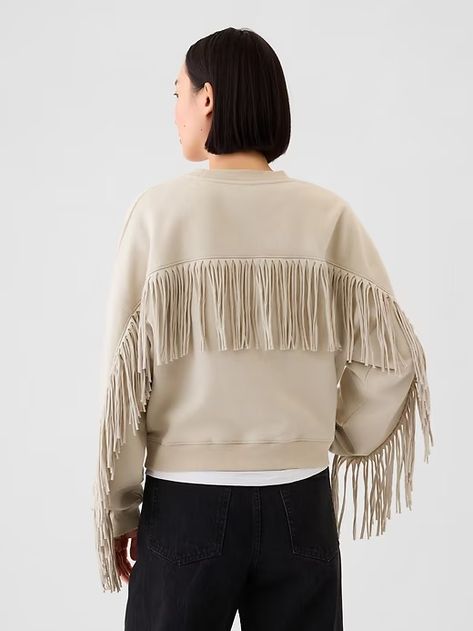 Vintage Soft Wedge Crewneck Fringe Sweatshirt | Gap Fringe Sweatshirt, Vintage Soft, Sweatshirt Crewneck, Pullover Sweatshirt, Feel Like, Gap, Wedges, Cotton Blend