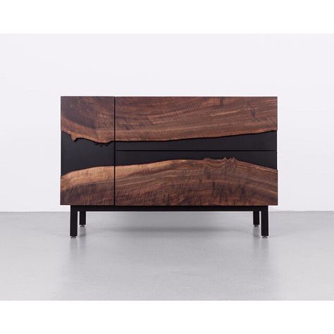 Summit media unit || Live-edge slab facing keeps your clutter out of sight, out of mind 📂📁 #uhurudesign #interior #liveedge #brooklynmakers Funny Vine, Media Unit, Wood Sideboard, Raw Wood, Furniture Inspiration, Industrial Furniture, Interior Furniture, Unique Furniture, Live Edge