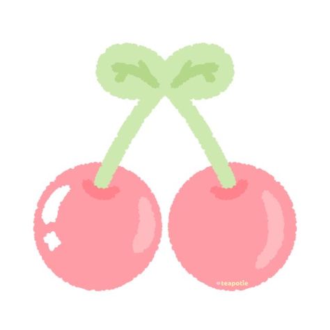 Cherry Icon, Cherry Drawing, Seni Pastel, Fruit Icons, 귀여운 음식 그림, Cute Easy Doodles, Cocoppa Wallpaper, Images Kawaii, Pola Kartu