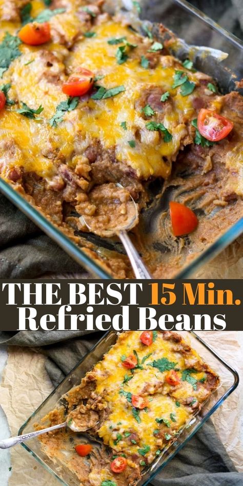 Best Refried Beans Recipe, Refried Beans Recipe Easy, Canned Refried Beans, Bean Side Dish, Mexican Side Dish, Taco Side Dishes, Refried Bean, Mexican Side, Canning Refried Beans