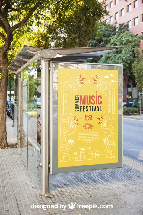 Bus Stop Advertising, Display Posters, Mockup Template Free, Black Friday Design, Billboard Mockup, Poster Design Layout, Billboard Advertising, 광고 디자인, Music Festival Poster