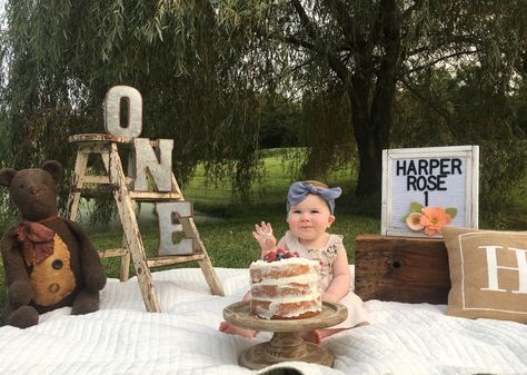 1st Birthday Smash Cake Photoshoot Outdoor, Diy Cake Smash Photoshoot Outdoor, Cake Smash Photos Outdoor, Outdoor First Birthday Pictures, Diy Cake Smash Photoshoot, Smash Cake Pictures, Baby Smash Cake, Outdoor Cake Smash, Diy Smash Cake