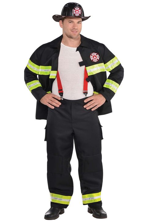 Show off what a brave hero you are with this Rescue Me Fireman Costume in plus size. This firefighter costume features a fireman's uniform that's sure to impress everyone. Mens Firefighter Costume, Firefighter Halloween, Fireman Costume, Rex Costume, T Rex Costume, Firefighter Costume, Red Suspenders, Nezuko Cosplay, Play With Fire