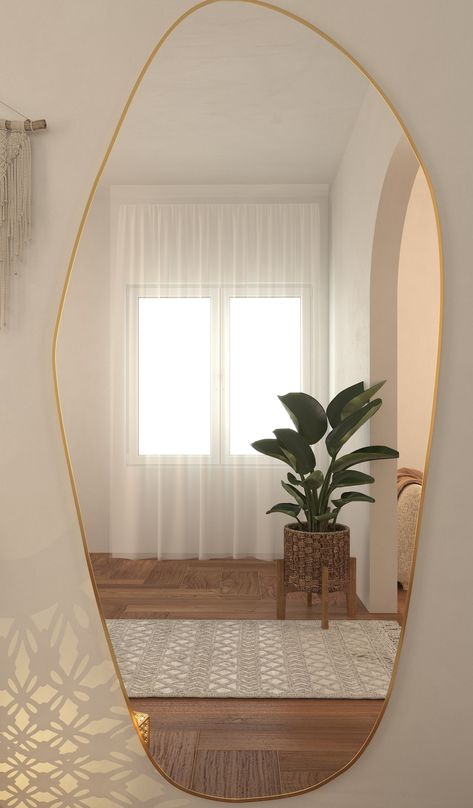 Asymmetrical Mirror, Vanity Mirror, Irregular Mirror, Entryway Mirror, Gold Wall Mirror, Large Mirror, Mirror Wall Décor, Full-length Mirror - Etsy Long Horizontal Mirror, Bathroom Large Mirror, Asymmetrical Vanity, Full Length Mirror Entryway, Irregular Shape Mirror, Mirror Wall Decor Living Room, Neutral Mirrors, Large Mirror Wall, Vanity Room Decor