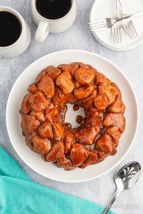 Pillsbury Monkey Bread • Love From The Oven Monkey Bread With Cinnamon Rolls, Pillsbury Monkey Bread Recipe, Cinnamon Rolls Pillsbury, Pillsbury Monkey Bread, Apple Monkey Bread, Homemade Monkey Bread, Monkey Bread Recipe Easy, Easy Monkey Bread, Cinnamon Roll Monkey Bread