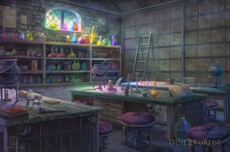 Potions classroom, Edvard Toth on ArtStation at https://www.artstation.com/artwork/V6RlR Potions Classroom, Fantasy Rooms, Fantasy Background, Fantasy City, Fantasy Castle, Fantasy Setting, Fantasy Places, Magic School, Fantasy Art Landscapes