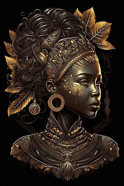 Black Empress Tattoo, Empress Art, African Artwork, African Women Art, Afrique Art, Afrikaanse Kunst, Good Night Love Images, African Art Paintings, Queen Art