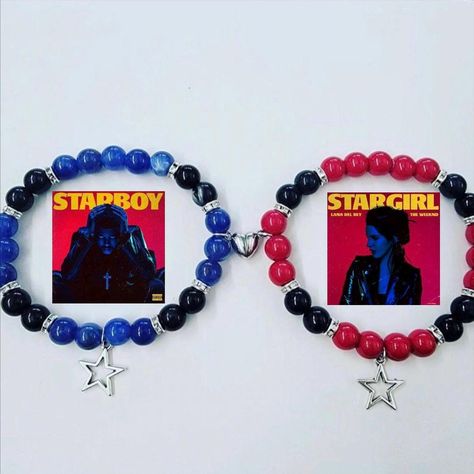 Matching Bracelet Ideas For Best Friends, The Weeknd Bracelet, Starboy And Stargirl, Matching Bracelets For Best Friends, Relationship Bracelets, Diy Beaded Rings, Cute Friendship Bracelets, Bff Bracelets, Bracelet Inspo