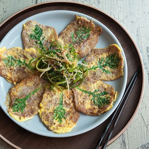 Easy Yukjeon (Korean Beef Pancakes) Jeon Recipe, Bulgogi Sauce, Traditional Holiday Recipes, Bulgogi Recipe, Festive Recipes, Bulgogi Beef, Savory Pancakes, Korean Beef, Beef Sirloin