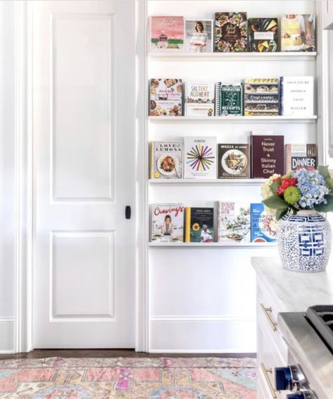 The Cookbook Conundrum - Studio Dearborn | Interior Design How To Store Cookbooks, Studio Dearborn, Kitchen Bookcase, Cookbook Display, Store Cookbooks, Kitchen Bookshelf, Cookbook Storage, Kitchen Refresh, Kitchen Display