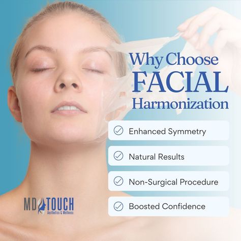 🌟 Why Choose Facial Harmonization? 🌟 1⃣ Enhanced Symmetry: Achieve a balanced and harmonious facial appearance. 2⃣ Natural Results: Look like a refreshed version of yourself. 3⃣ Non-Surgical: Most procedures are minimally invasive with little to no downtime. 4⃣ Boosted Confidence: Feel more confident in your own skin. Discover how facial harmonization can transform your look and life. 🌿 #BeautyTips #FacialSymmetry #NonSurgical MD Touch Aesthetics and Wellness 🌐https://mdtouchfl.com/ 📞(954)... Feel More Confident, Medical Spa, Confidence Boost, Springs, Beauty Hacks, Facial, Spa, Coral, Medical