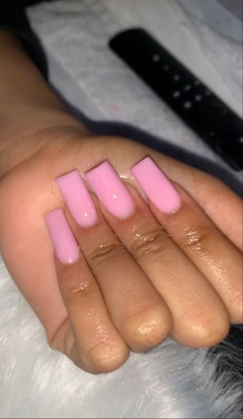 Basic Baddie Nails Medium, Plain Baddie Nails, Nail Shop Nails, Pink Nail Ideas Square, Pink Medium Square Nails, Medium Square Acrylic Nails Pink, Pink Acyrilics Nails, Short Baby Pink Acrylic Nails, Plain Nails Ideas