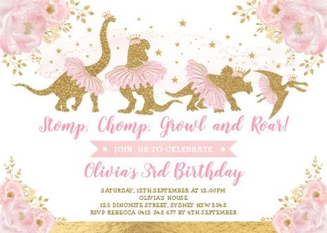 59+ Dinosaur 1st Birthday Party Gifts on Zazzle Dinosaur Invitation Template, Dino Party Invitation, Girl Dinosaur Party, Alice In Wonderland Invitations, Dinosaur Invitation, Wonderland Invitation, Ballerina Princess, Girl Dinosaur Birthday, Woodland Baby Shower Decorations